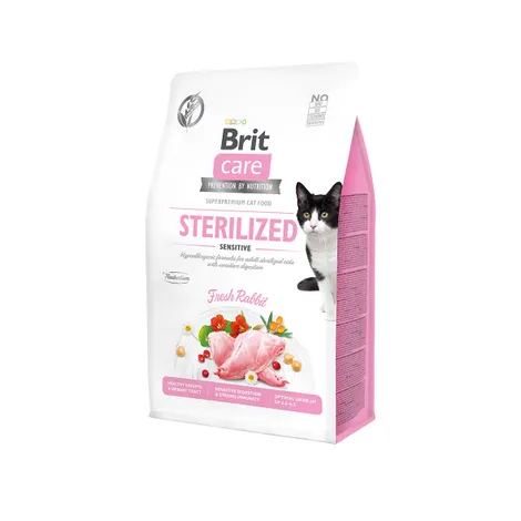 Brit Care Cat Sterilised Sensitive králík GF granule pro kastrované kočky 2 kg
