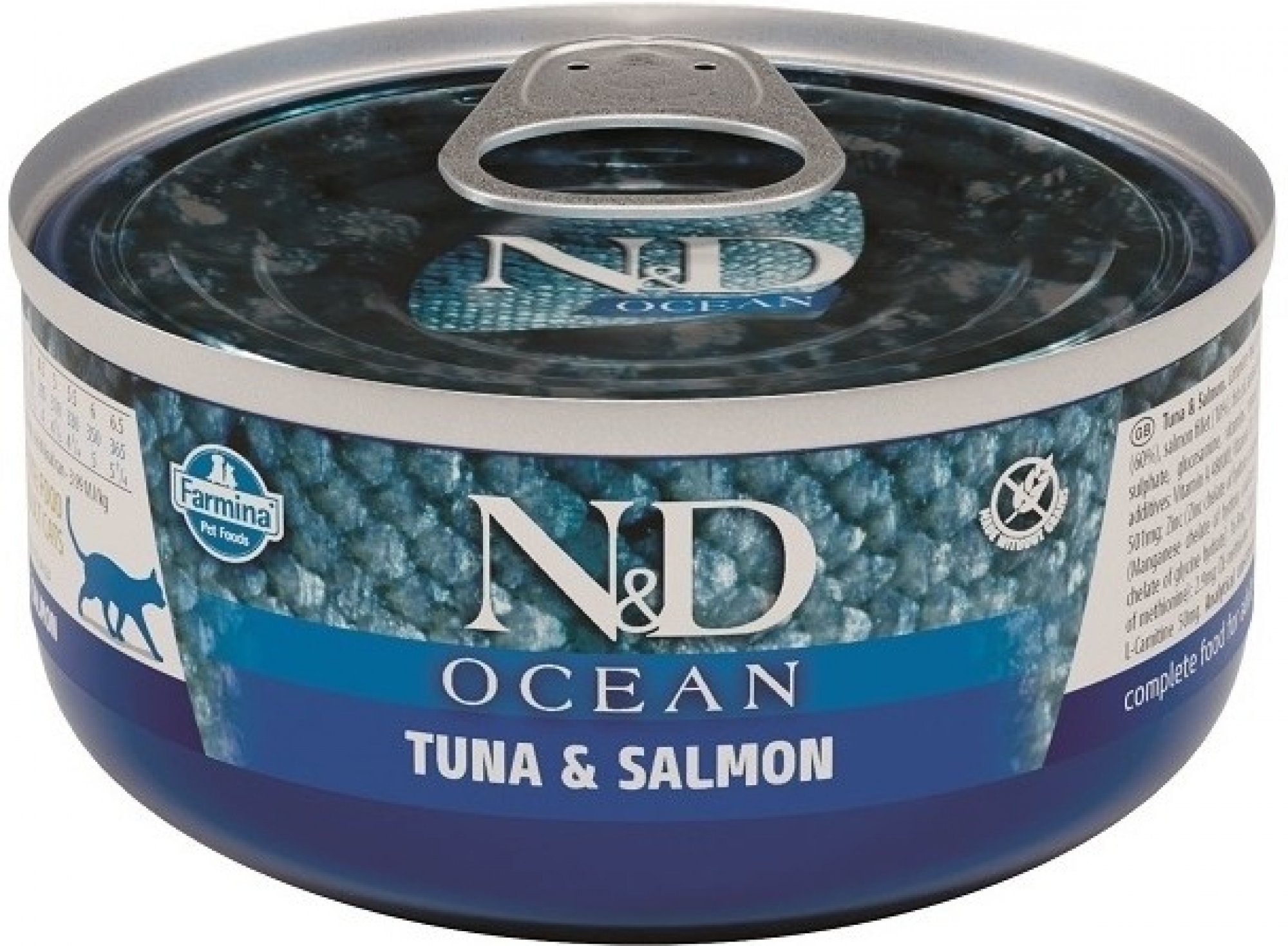 N&D Farmina Cat Ocean Adult konzerva pro kočky s tuňákem a lososem 70 g