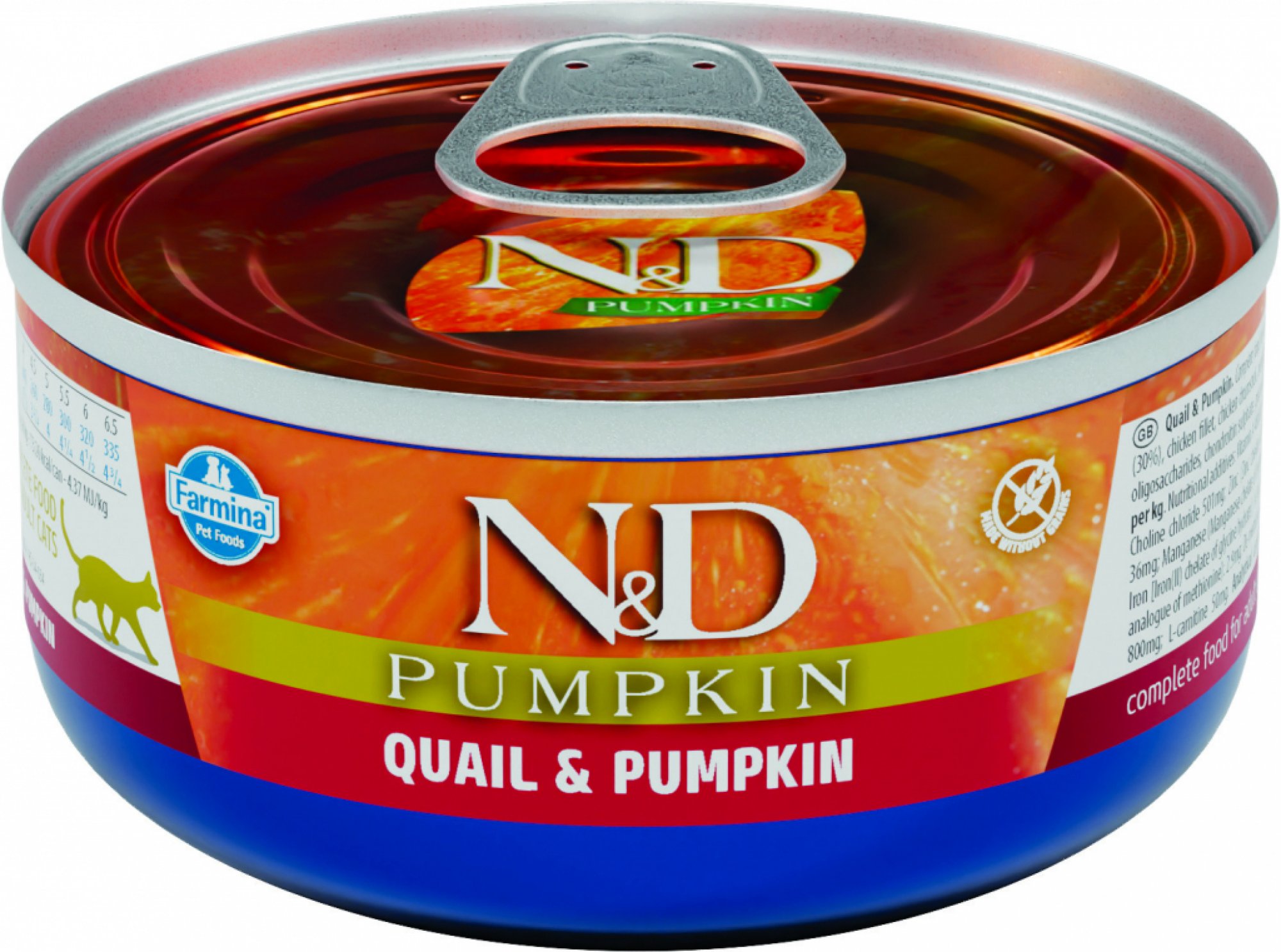 N&D Pumpkin Adult konzerva pro kočky s křepelkou a dýní 70 g