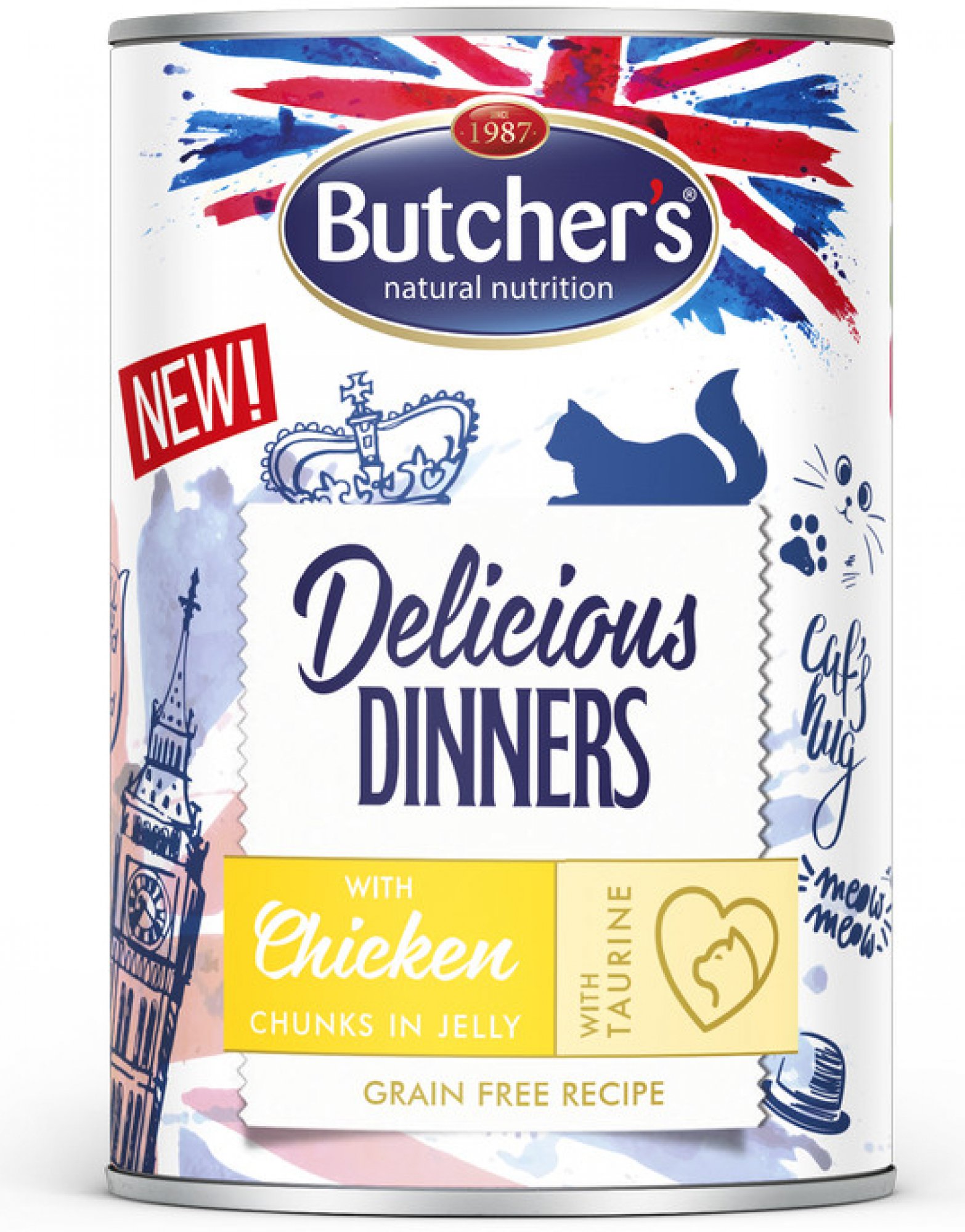 Butcher's Cat Delicious Dinners konzerva pro kočky s kuřecím v želé 400 g