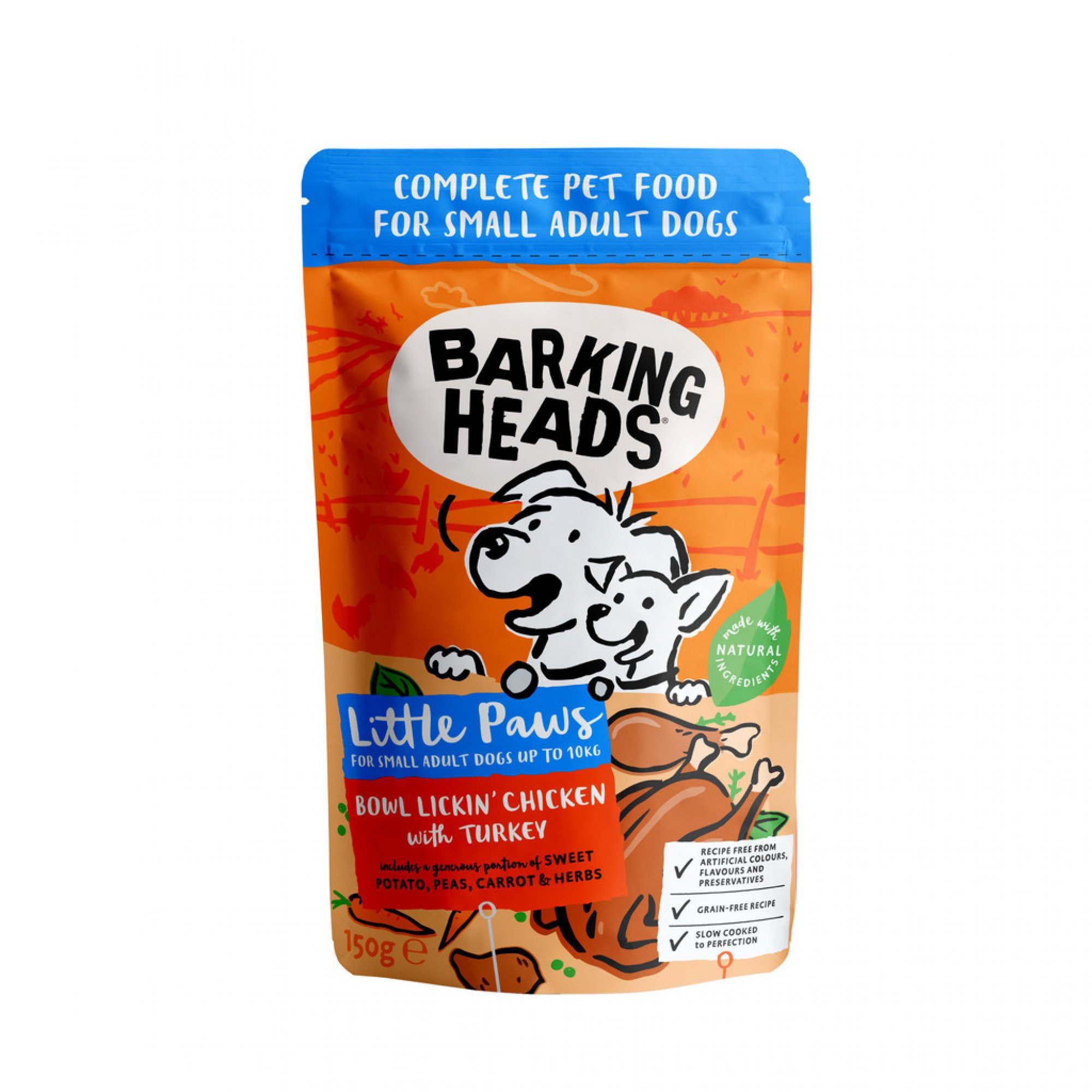 Barking Heads Little Paws kapsička pro psy kuřecí a krůtí 150 g