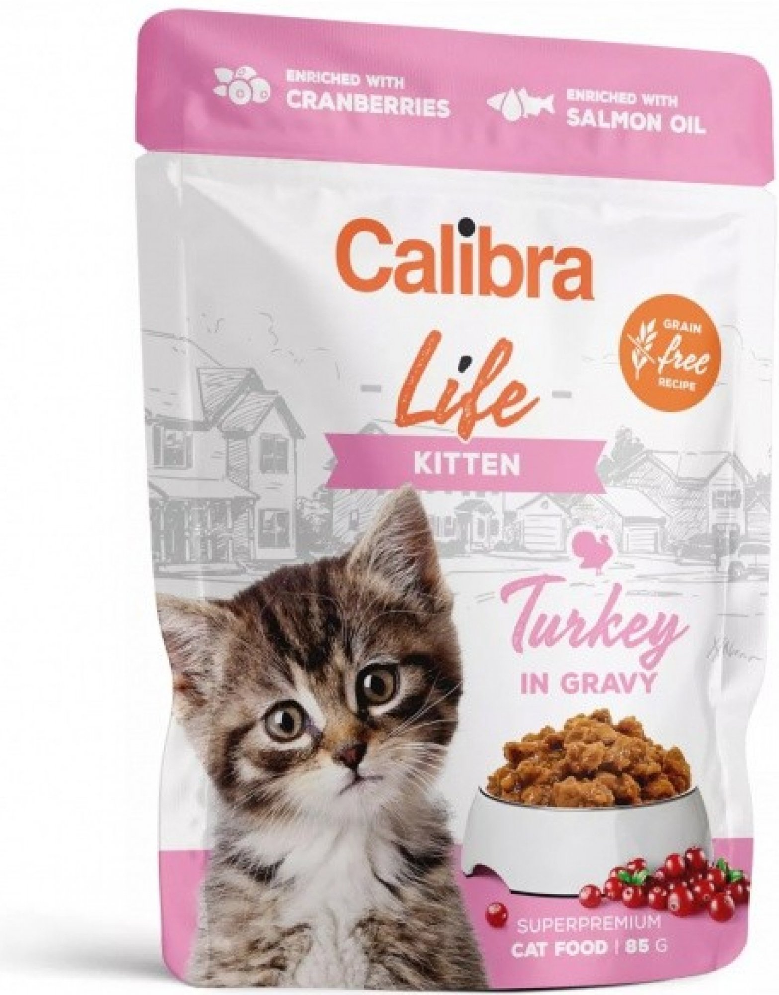 Calibra Cat Life kapsička pro koťata s krůtou v omáčce 85 g