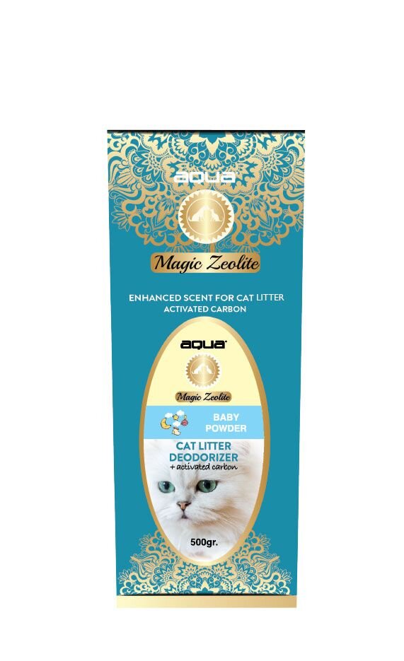 AQUA Magic Zeolite BABY POWDER - granulovaný deodorant pro kočičí WC, 500 g