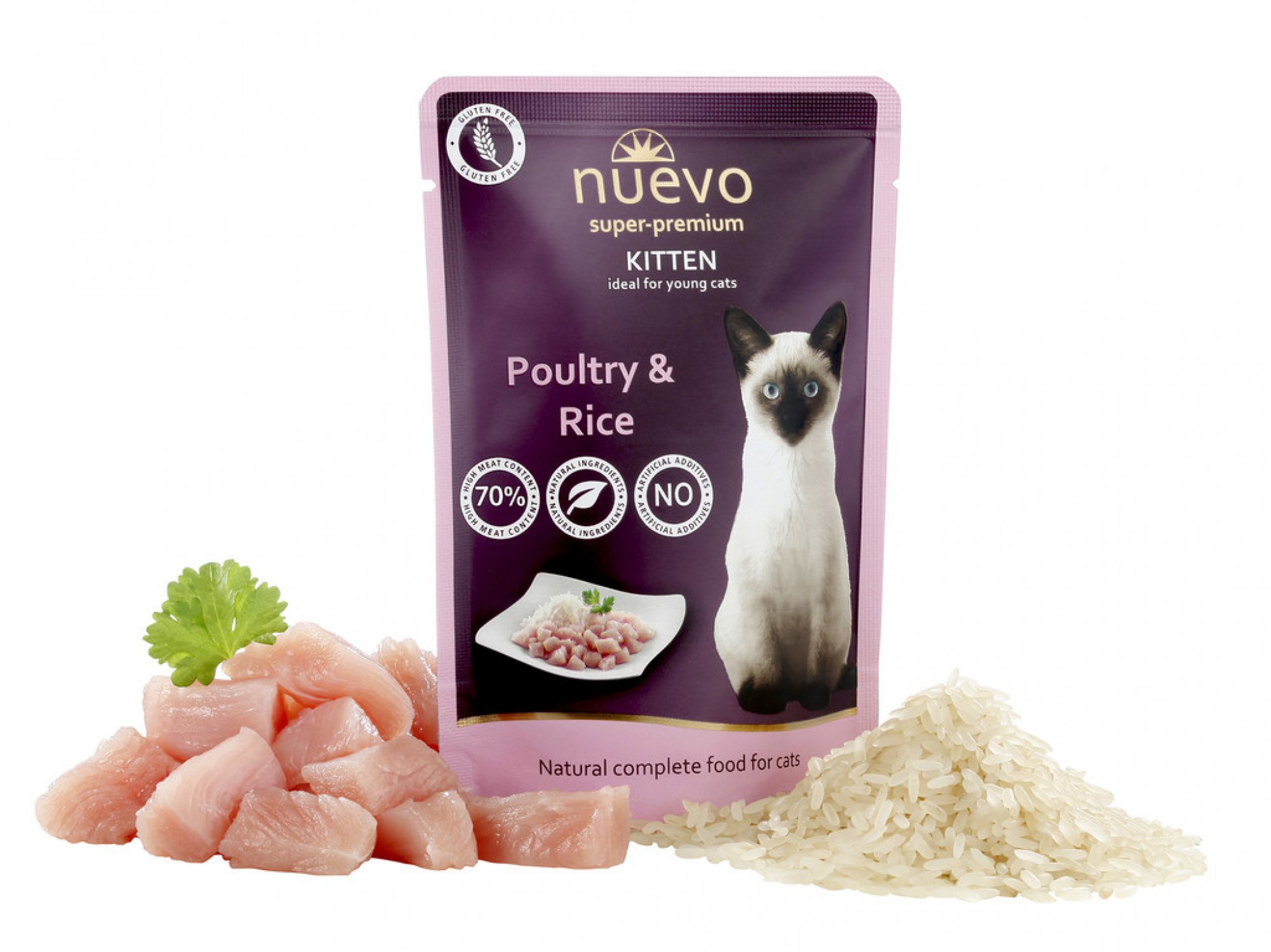 Nuevo kapsička pro koťata drůbeží s rýží 85 g