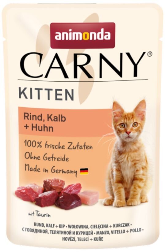 Animonda Carny Kitten kapsička pro koťata hovězí, telecí a kuřecí 85 g