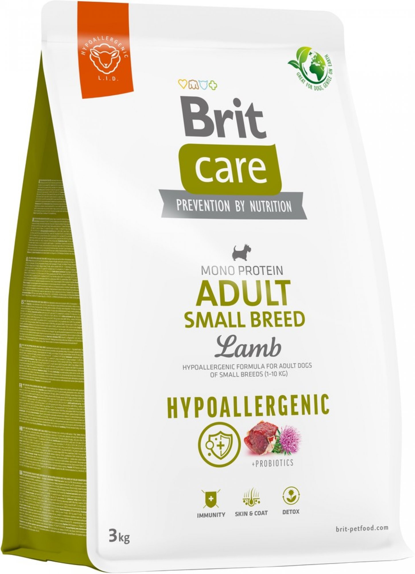 Brit Care Hypoallergenic Adult Small Breed granule pro psy jehněčí 3 kg