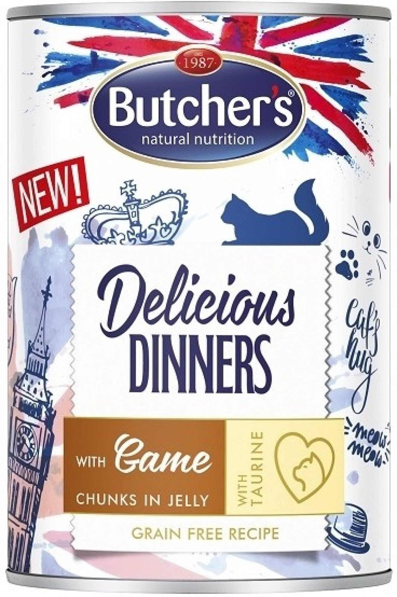 Butcher's Cat Delicious Dinners konzerva pro kočky se zvěřinou v želé 400 g
