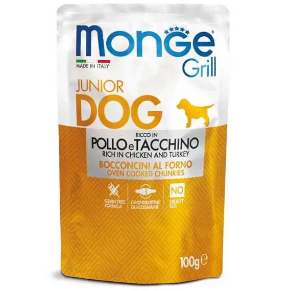Monge Grill Junior kapsička pro štěňata kuřecí s krůtou 100 g