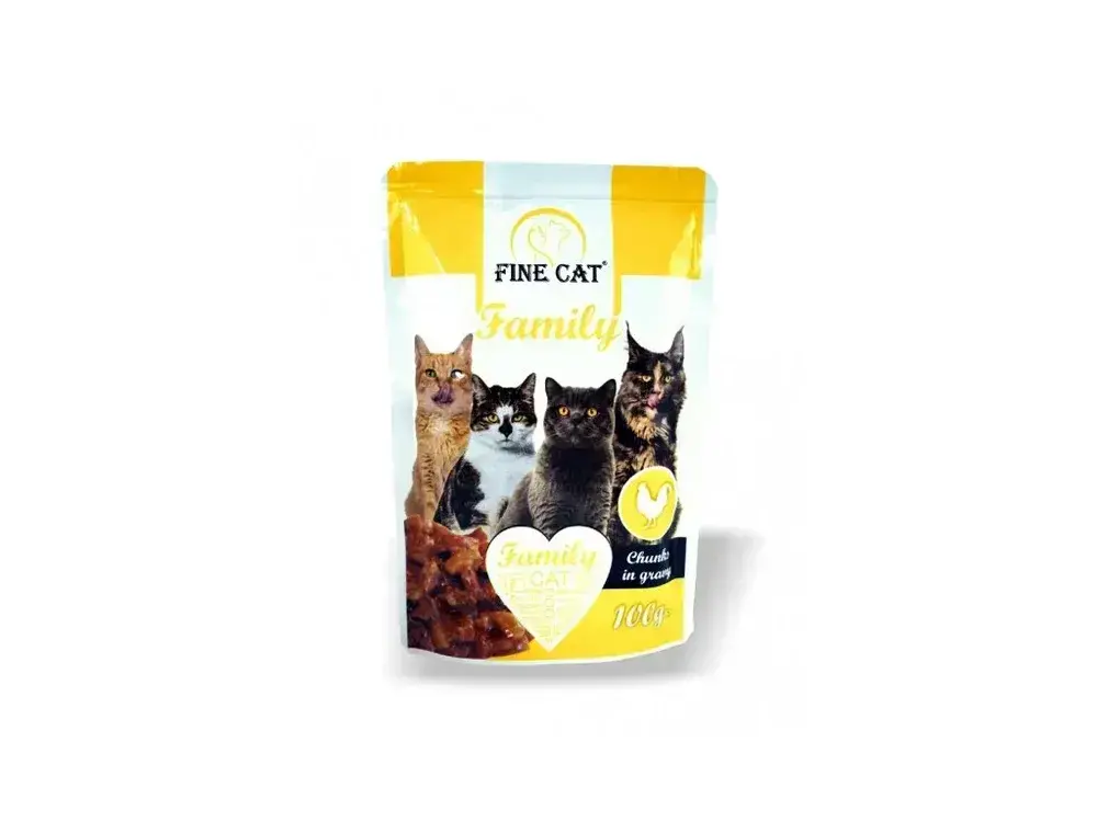 Fine Cat Family kapsička pro kočky s drůbežím v omáčce 100 g