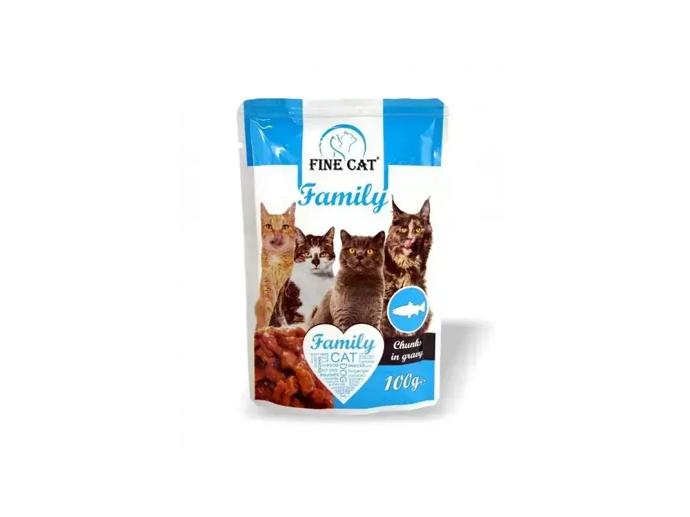 Fine Cat Family kapsička pro kočky s rybou v omáčce 100 g
