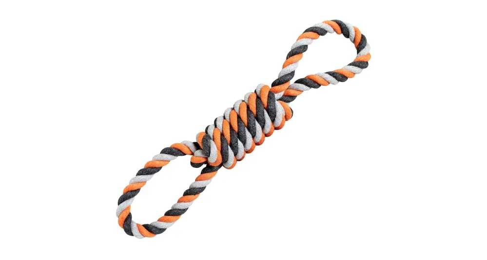 Přetahovadlo HipHop bavlněná osmice, šedá, tm.šedá, oranžová 38 cm