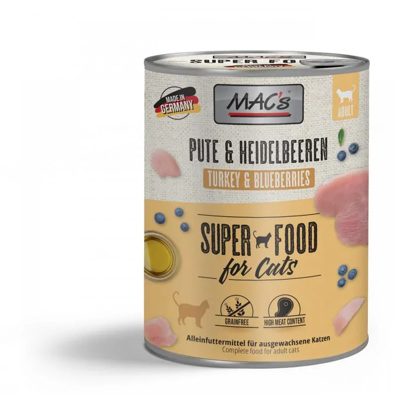 MAC's Cat konzerva pro kočky s krůtou a borůvkami 200 g
