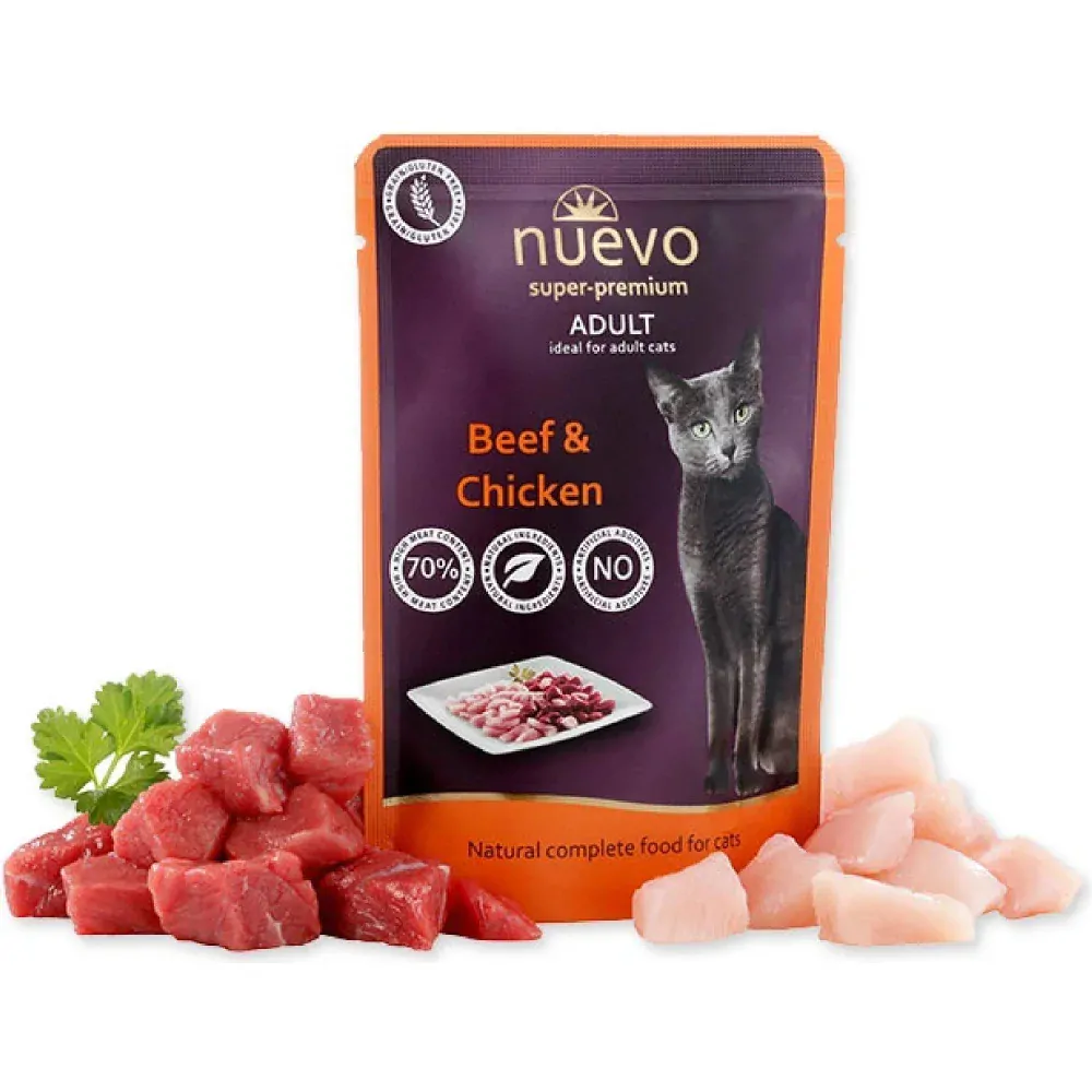 Nuevo kapsička pro kočky Adult kuře a hovězí 85 g