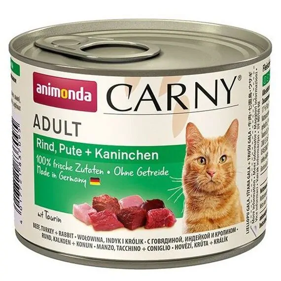 Animonda Carny Adult konzerva pro kočky s hovězím, krůtou a králíkem 200 g