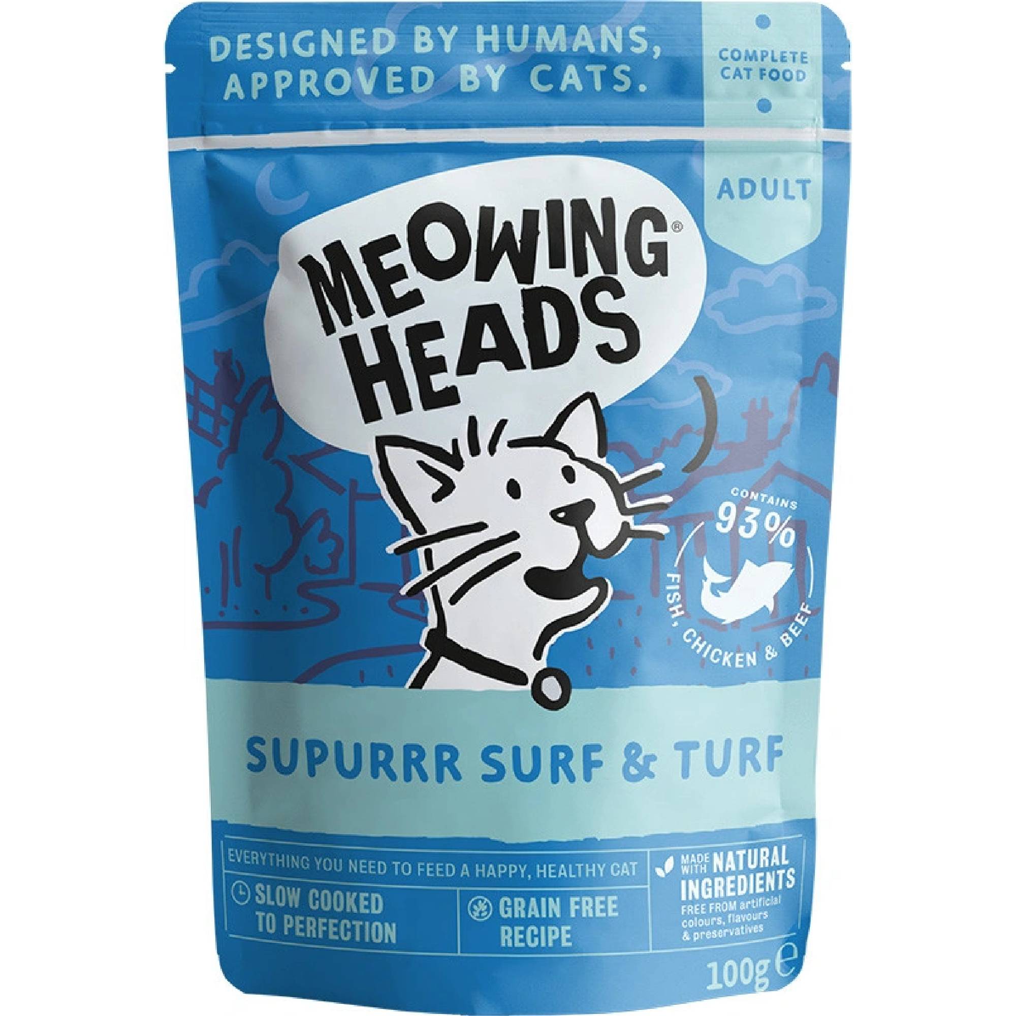 Meowing Heads Surf & Turf kapsička pro kočky 100 g