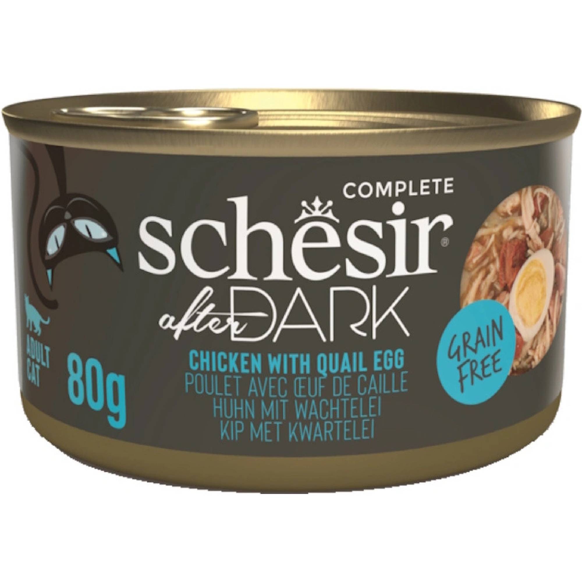 Schesir After Dark Wholefood konzerva pro kočky s kuřetem a vejcem 80 g