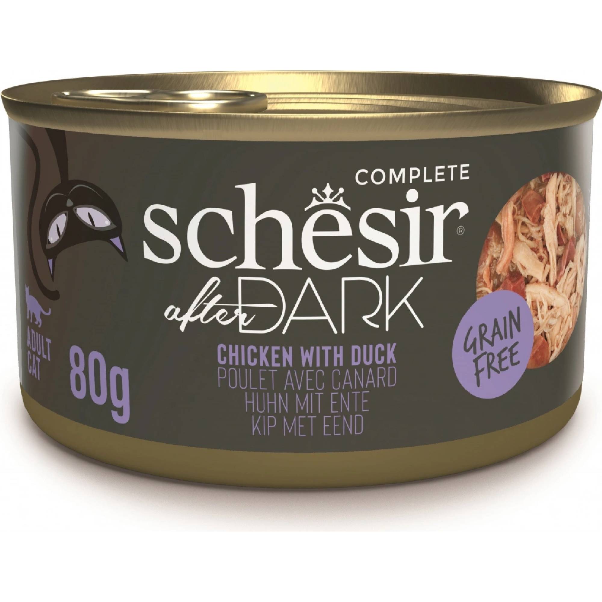 Schesir After Dark Wholefood konzerva pro kočky s kuřetem a kachnou 80 g