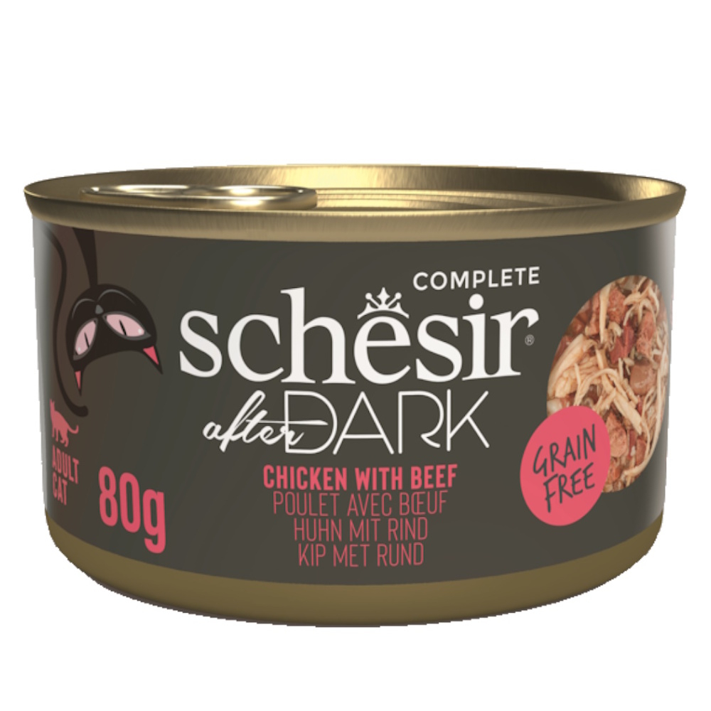 Schesir After Dark Wholefood konzerva pro kočky s kuřetem a hovězím 80 g