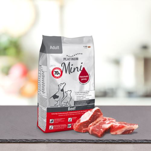 Platinum Mini Adult granule pro psy hovězí 900 g