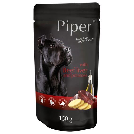 Piper kapsička pro psy hovězí játra s bramborami 150 g