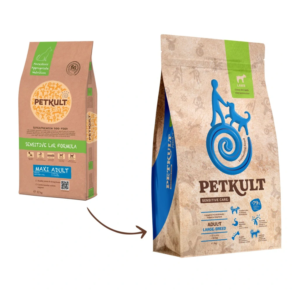 Petkult Dog Large Adult granule pro psy jehněčí s rýží 3 kg