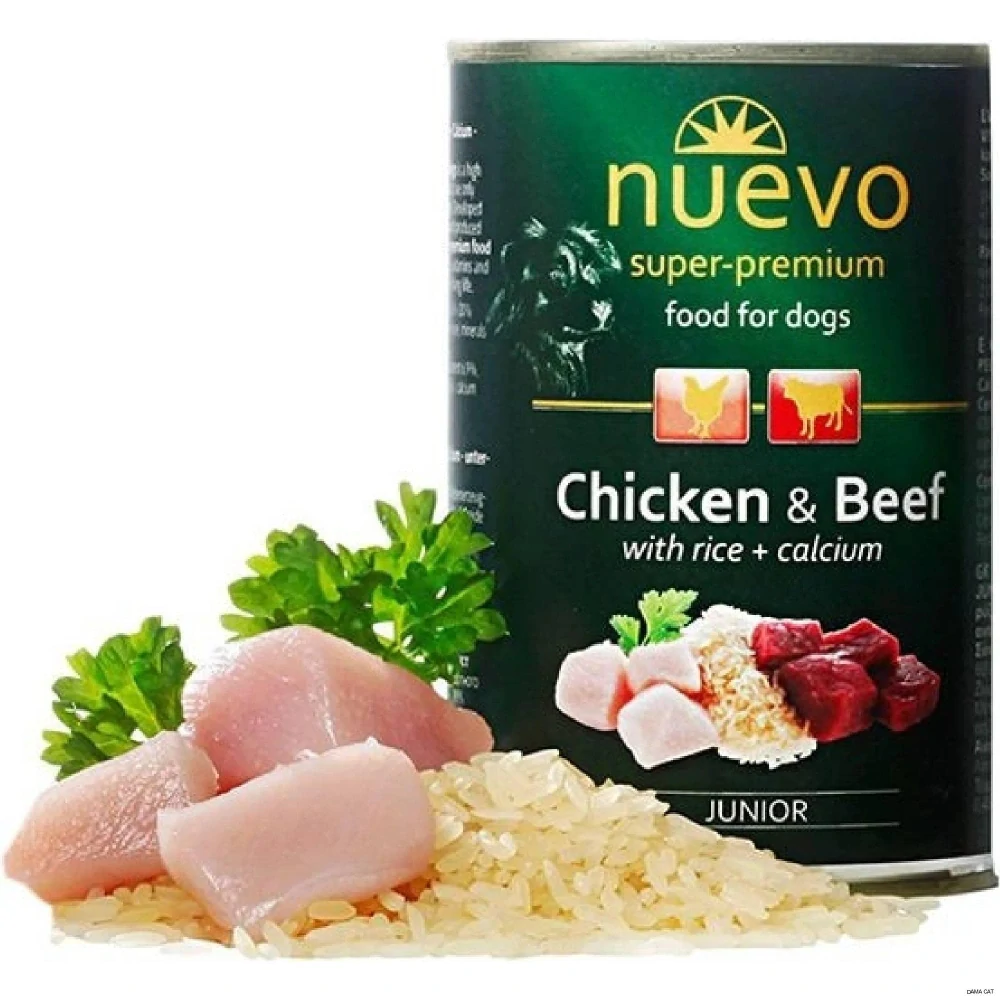 Nuevo Dog Junior konzerva pro psy kuřecí, hovězí 400 g