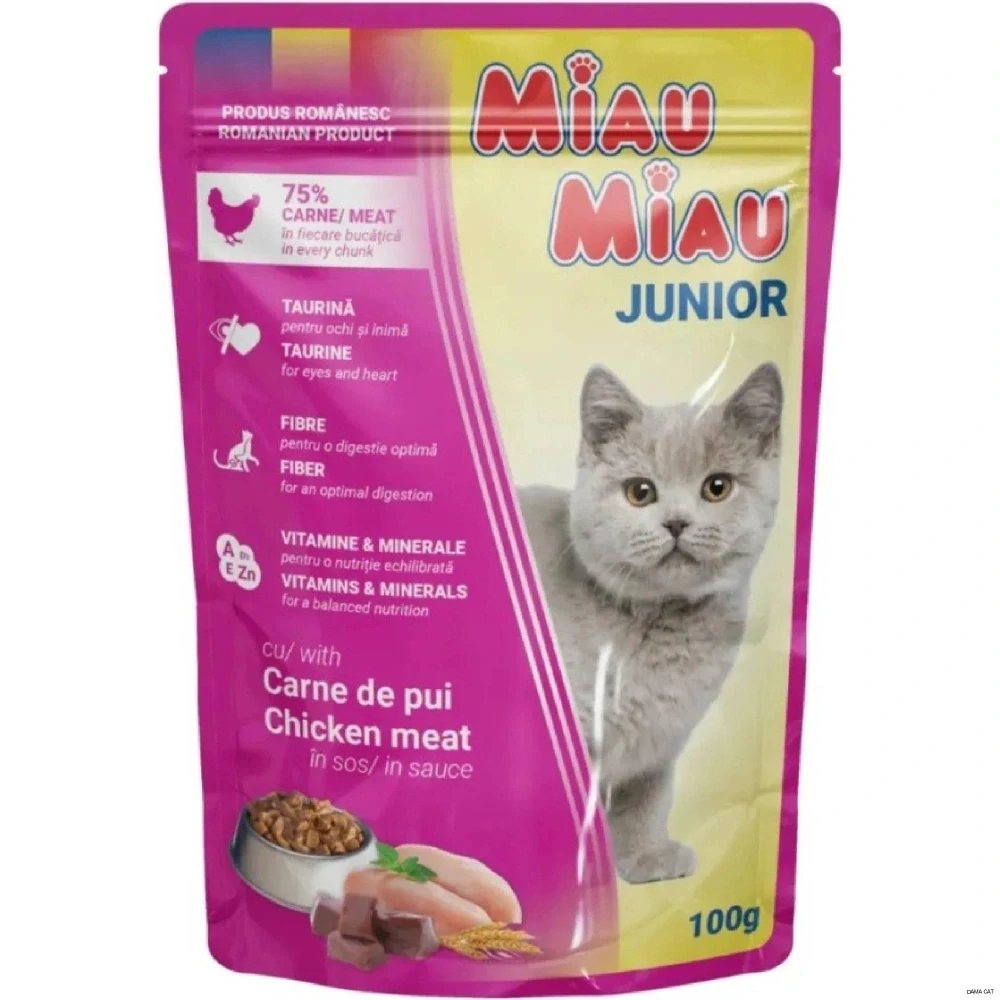 Miau Miau kapsička pro koťata kuře 100 g