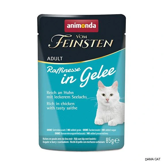 Animonda Vom Feinsten Raffinesse in Jelly kapsička pro kočky kuře a tmavá treska 85 g