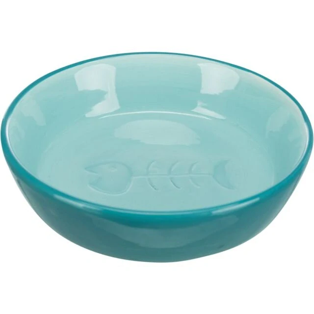 Keramická miska s obrázkem kostry ryby 200ml/13cm - blue