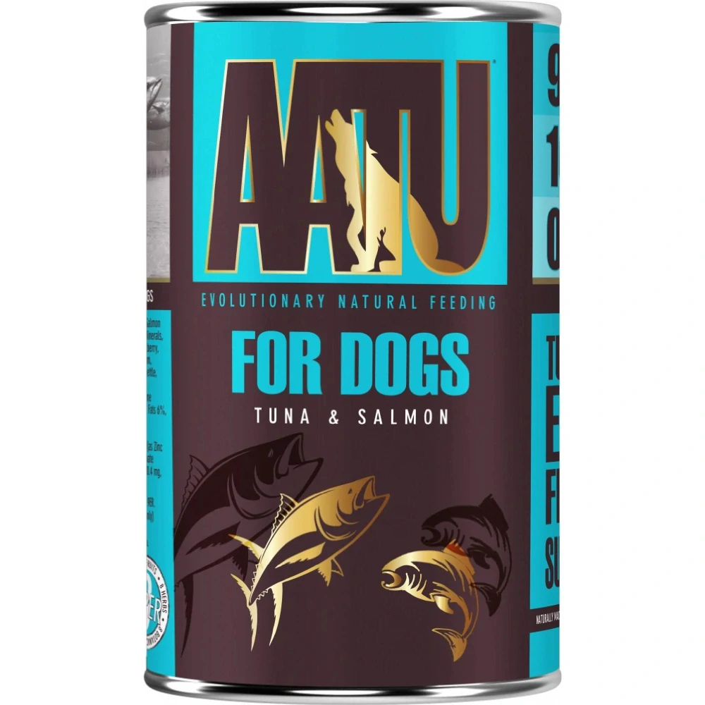 AATU Dog konzerva pro psy tuňák, losos 400 g