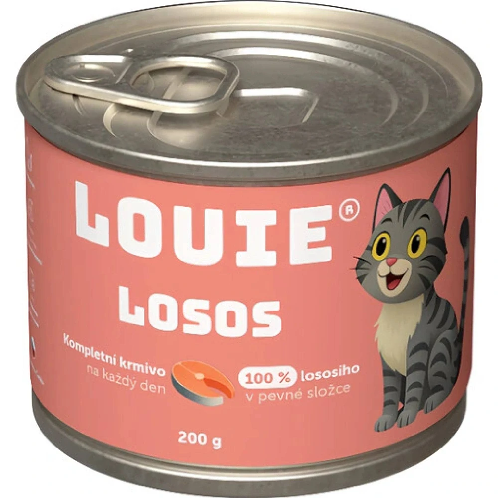Louie Cat konzerva pro kočky s lososem a prebiotiky 200 g
