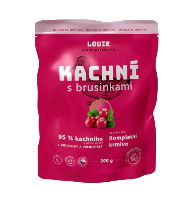 Louie Dog kapsička pro psy kachní s brusinkami 300 g