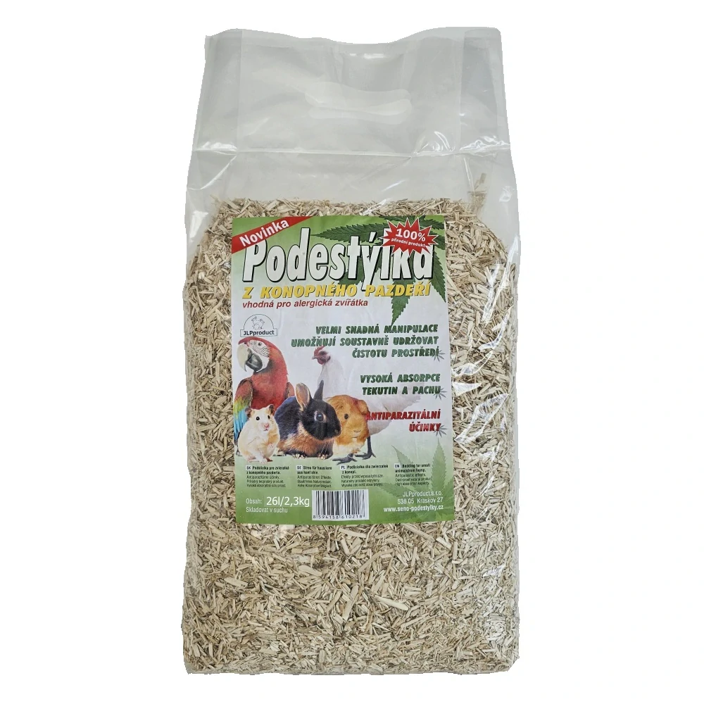 Podestýlka z konopného pazdeří 26 lt - 2,3 kg