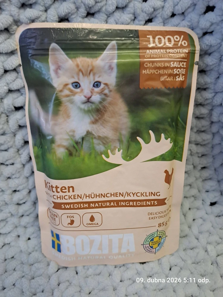Bozita Cat Kitten kousky v omáčce s kuřecím kapsička pro koťata 85 g
