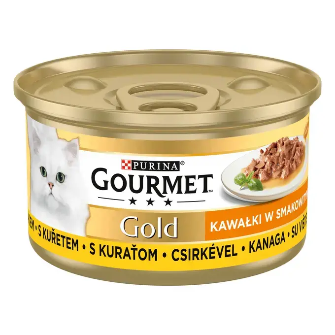 GOURMET™ Gold konzerva pro kočky kuře v omáčce - 85 g
