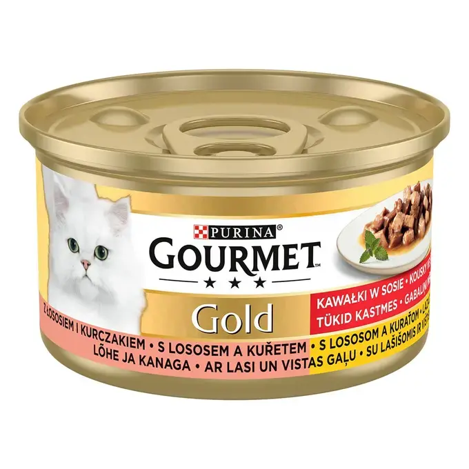 GOURMET™ Gold konzerva pro kočky losos & kuře - 85 g