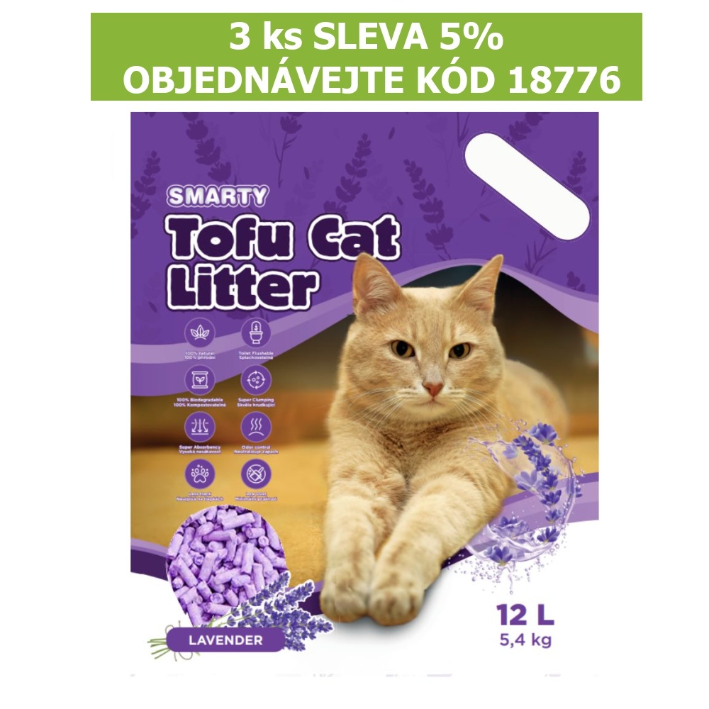 Smarty Tofu Cat Litter Lavender podestýlka 12 l - 5,4 kg