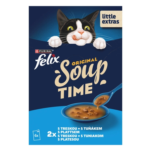 Felix Soup Original s treskou tuňákem a platýsem 6 x 48 g