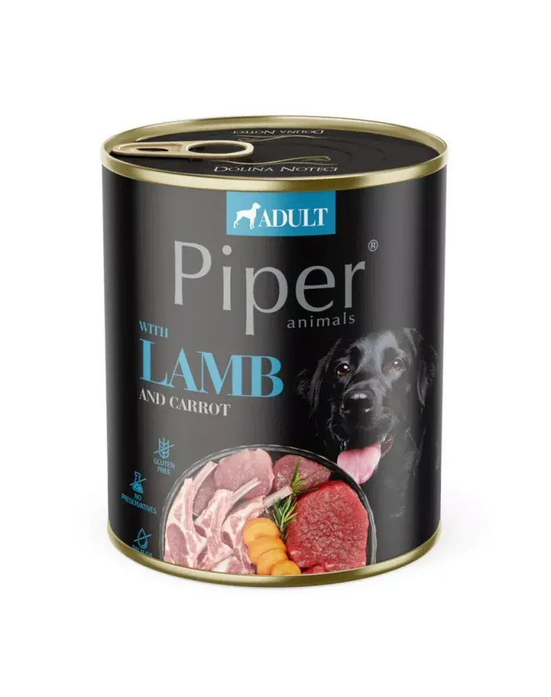 Piper konzerva pro psy jehněčí, mrkev, rýže 800 g