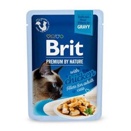 Brit Premium Cat kapsička pro dospělé kočky s kuřecími filety v omáčce 85 g