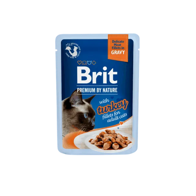 Brit Premium Cat kapsička pro kočky s krůtími filety v omáčce 85 g