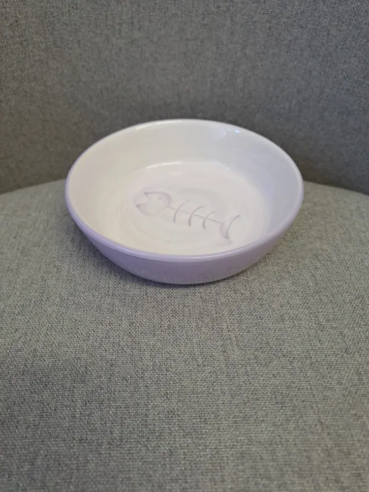 Keramická miska s obrázkem kostry ryby 200ml/13cm - lila