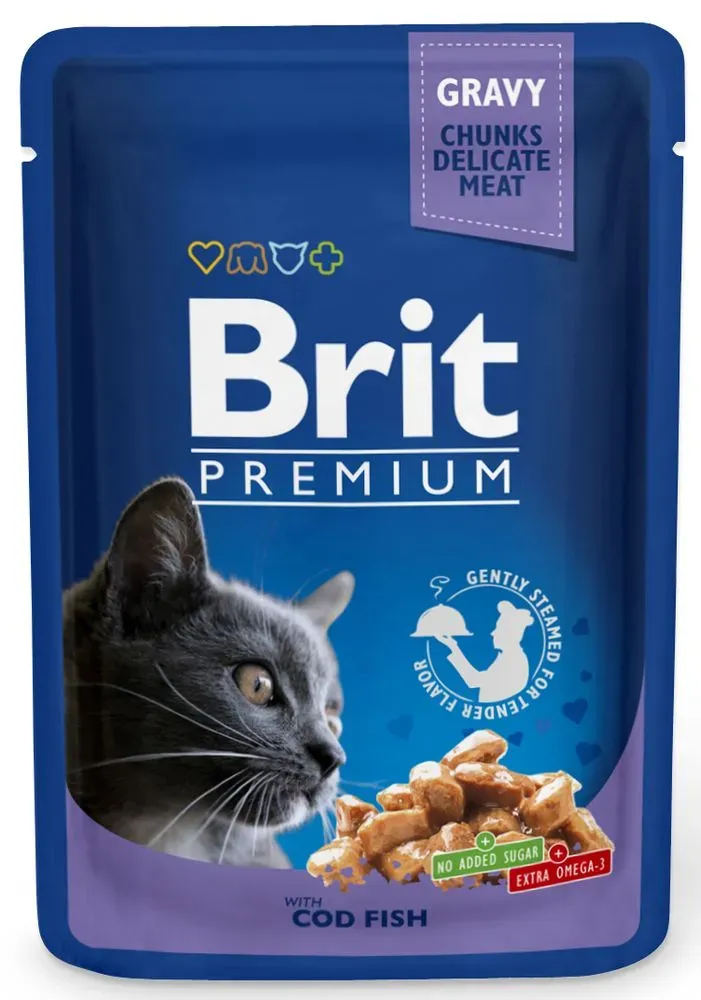Brit Premium Cat kapsička pro kočky s treskou 100 g