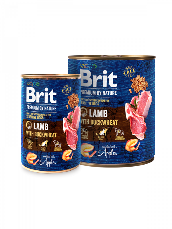 Brit Premium by Nature konzerva pro psy jehně, pohanka 400 g
