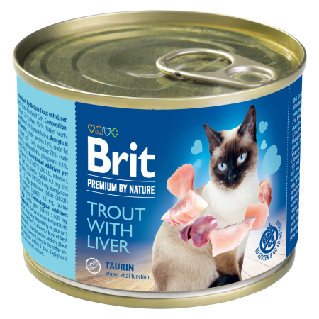 Brit Premium by Nature konzerva pro kočky s pstruhem a játry 200 g
