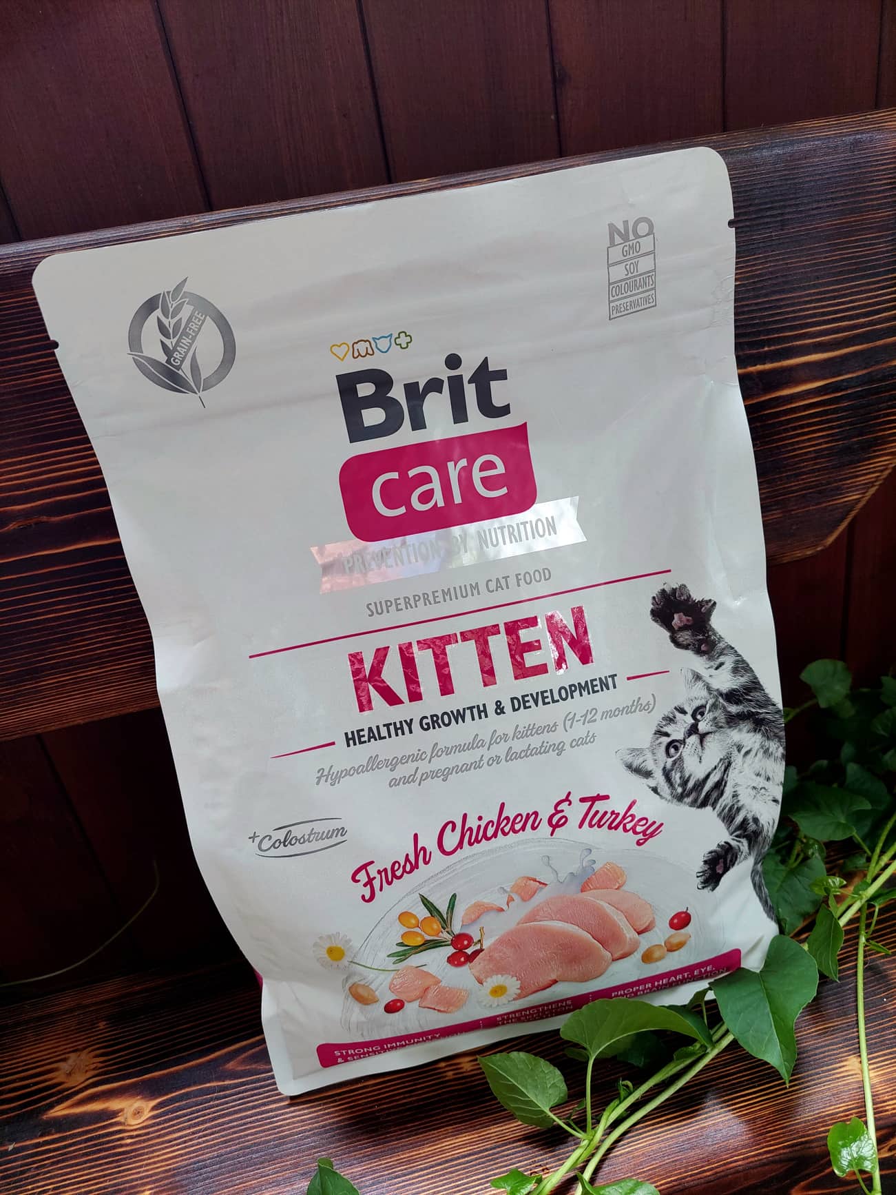 Brit Care Cat Kitten Grain-Free drůbež a krocan pro zdravý růst a vývoj granule pro kotě 7 kg
