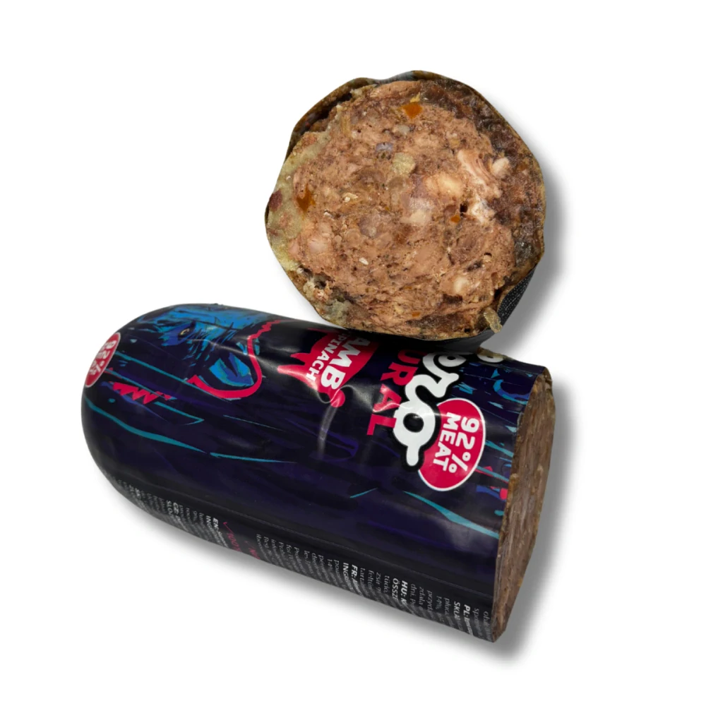 Ibero Natural Sausage salám pro psy jehněčí se špenátem 800 g