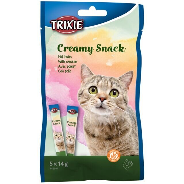 Creamy, krémová pochoutka pro kočky s kuřecím masem, 5 x 14 g
