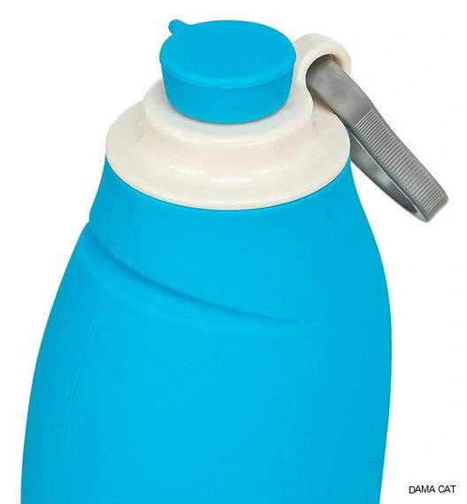 Lahev na vodu se sklopnou silikonovou miskou, 0.55 l, plast/silikon