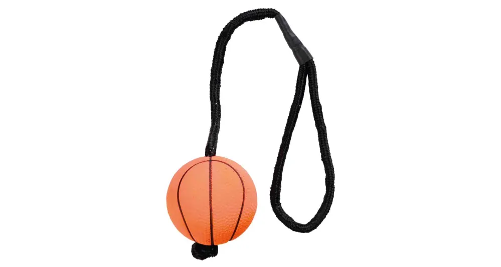 Trixie - Sportovní míč na šňůře, mechová guma, 6cm/30cm 